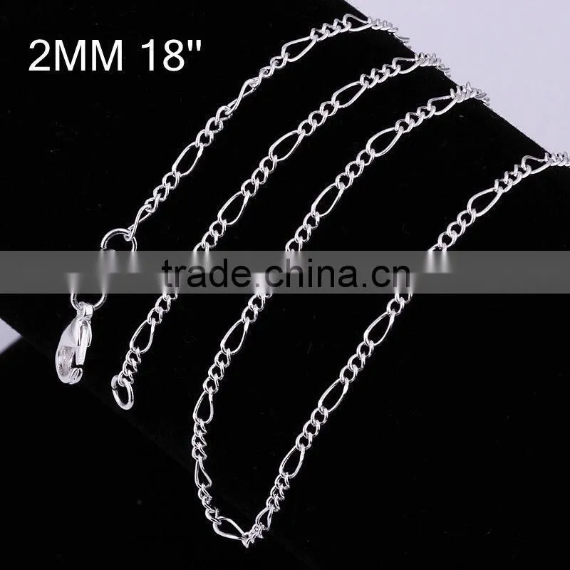 Hot sale irregular size chain silver fine necklace LKNSPCC013