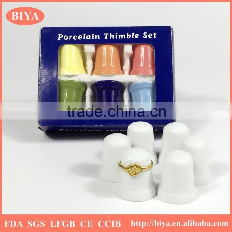 color gift box package bone china delicate white porcelain thimble set or ceramic hand ring jewelry holder