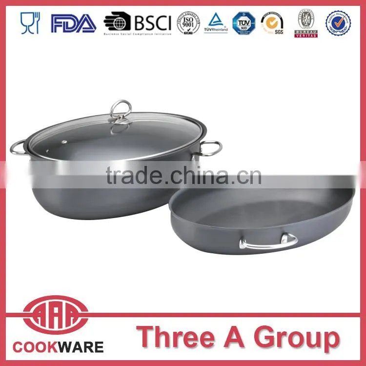 Stainless steel oval roaster / Hard anodized roaster