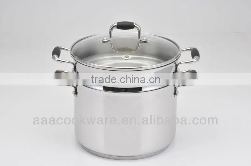 high quality multi function stainless steel spaghetti pot with induction bottom and silicone handle