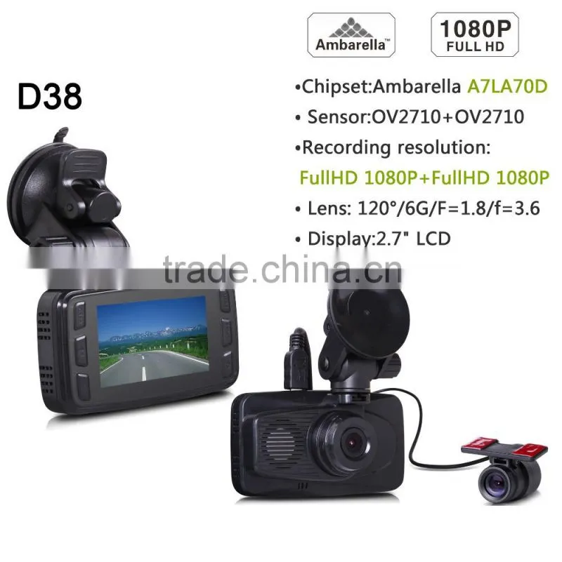 Dual Lens Car Dvrhd Car Black Box Car DVR h198hd 2 Camera Car DVR