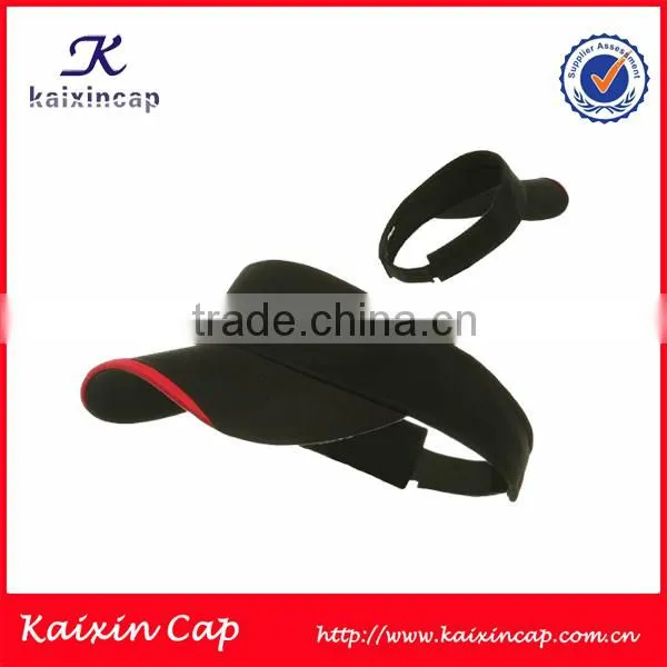 2015 Hot Sale Sun Visor Hat With Red Strips/Cotton Visor Cap