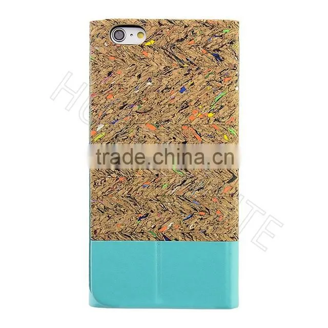 Stylish Natural Real Wood Flip Leather Case For iPhone6/6S