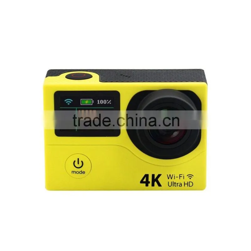 New 2016 Ultra HD 4K WIFI Sport Action Camera with remote control Dual Screen 2" LCD Waterproof 170 Helmet Camcorder DV DVR
