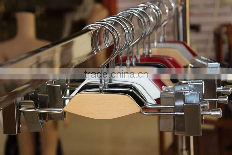 Plastic wooden colorful trouser hanger upscale window show factory A-14