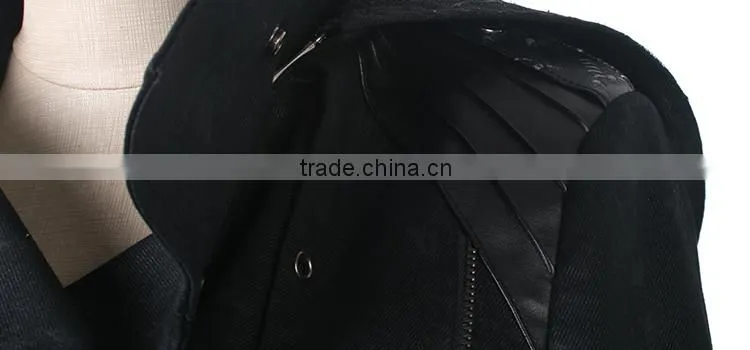 Y-364 Top Sale stylish black men Gothic long winter coat