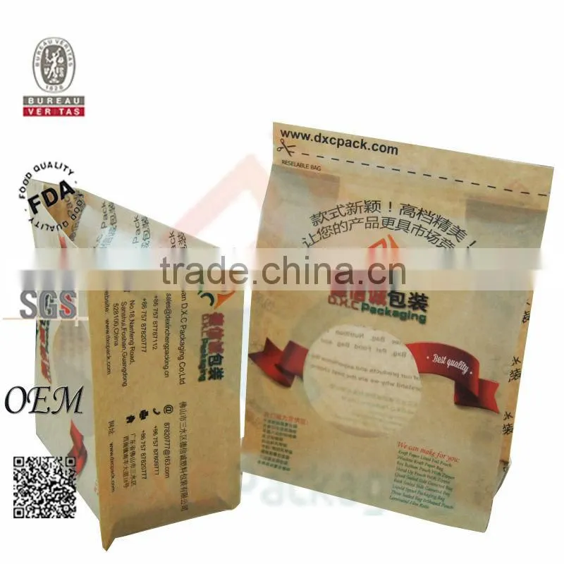 Snack Food Stand Up Pouches With Window For Food Packaging