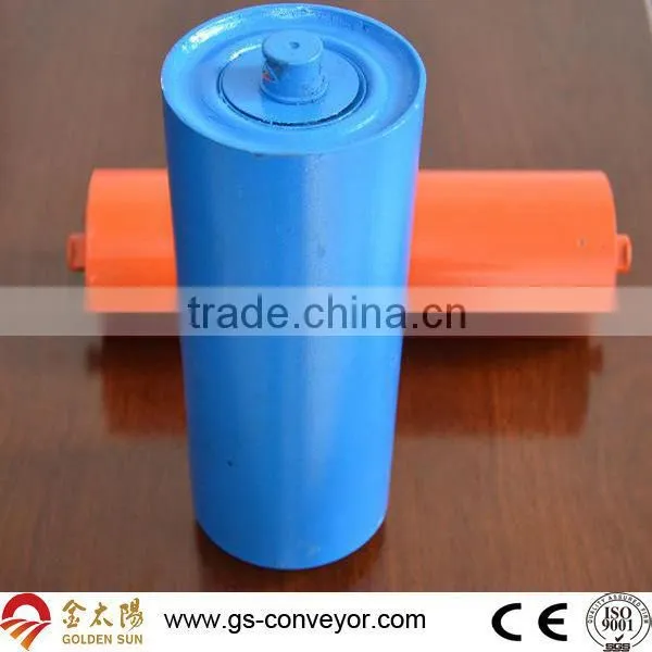 Troughed impact roller.troughing conveyor impact roller,35deg conveyor impact roller with frame