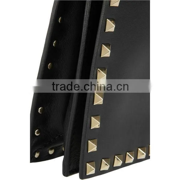 3719-2015 black PU leather high quality ladies clutch bag