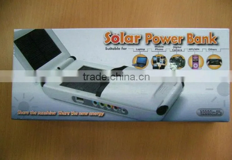 Foldable 12000mah solar power bank charger for Laptop,mobile,camera