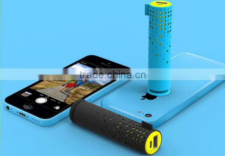 Factory Supply !2000 mah /2200 mah /2600mAh Portable Lipstick Mobile Battery Charger With Cellphone Holder
