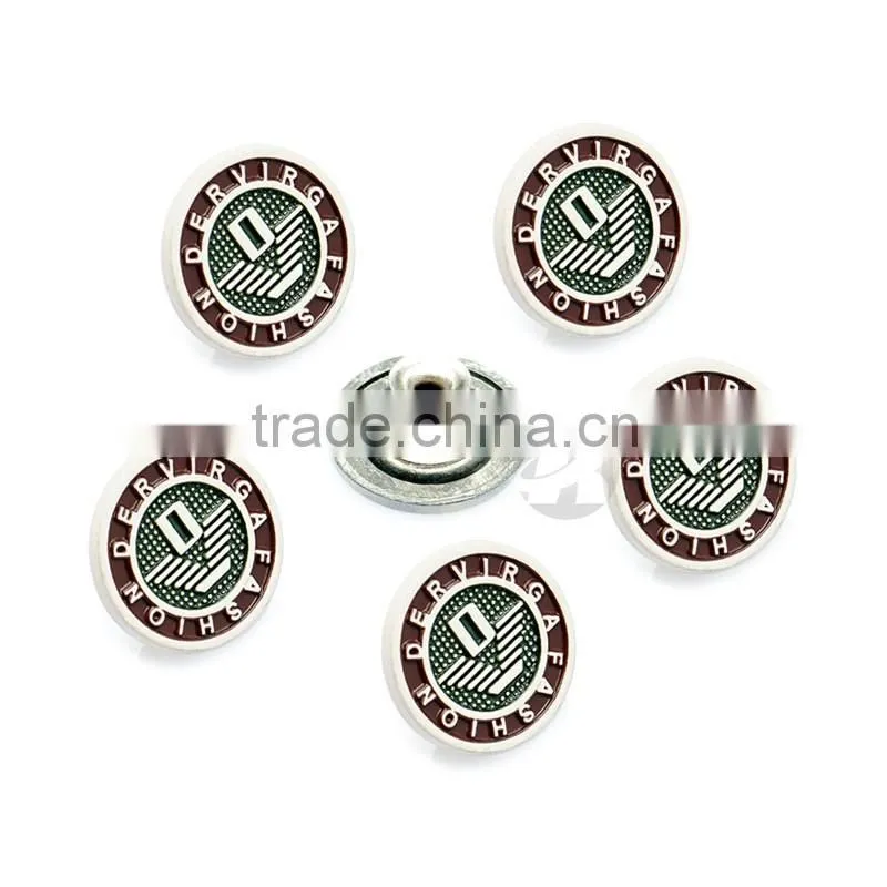 Gold Embossed Logo Custom Metal Button For Denim