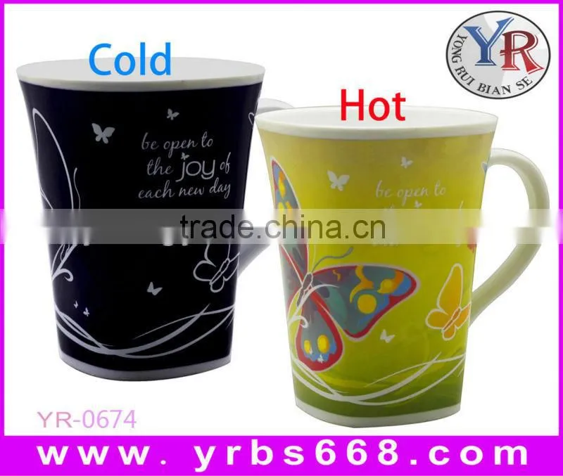 hot water color changing ceramic coffee mug price shenzhen factory