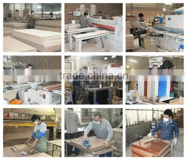 Luxury wood frame Pu leather office conference table