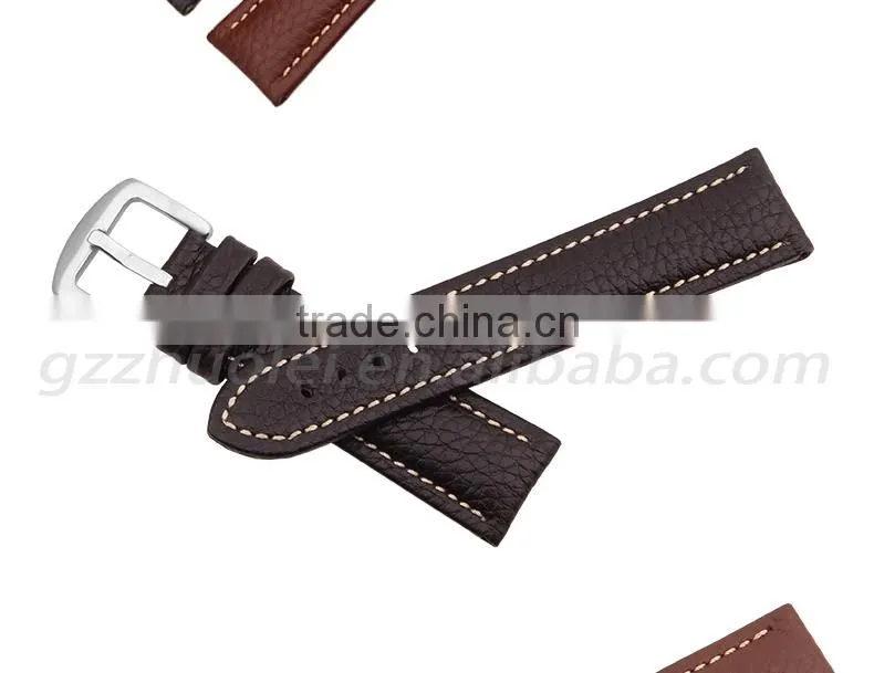 2015 hot fashion grain cowhide leather strap watch 23mm watch strap leather