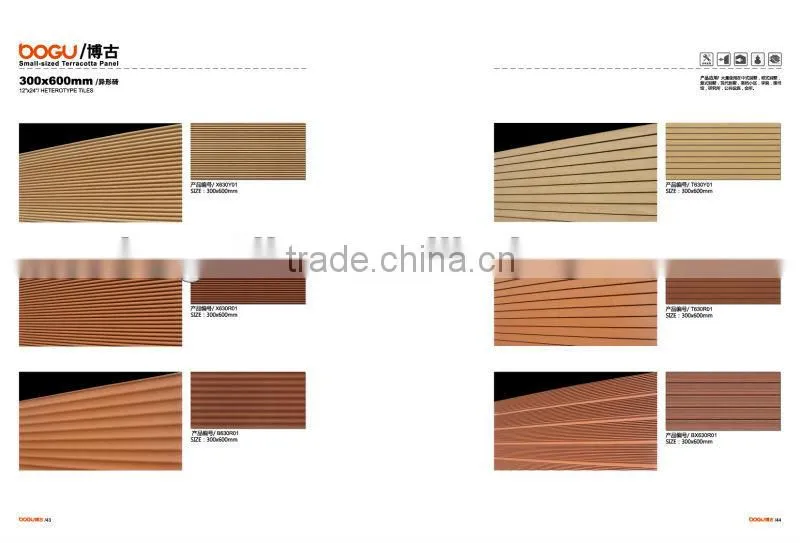 300x600mm exterior terracotta facade fixing system