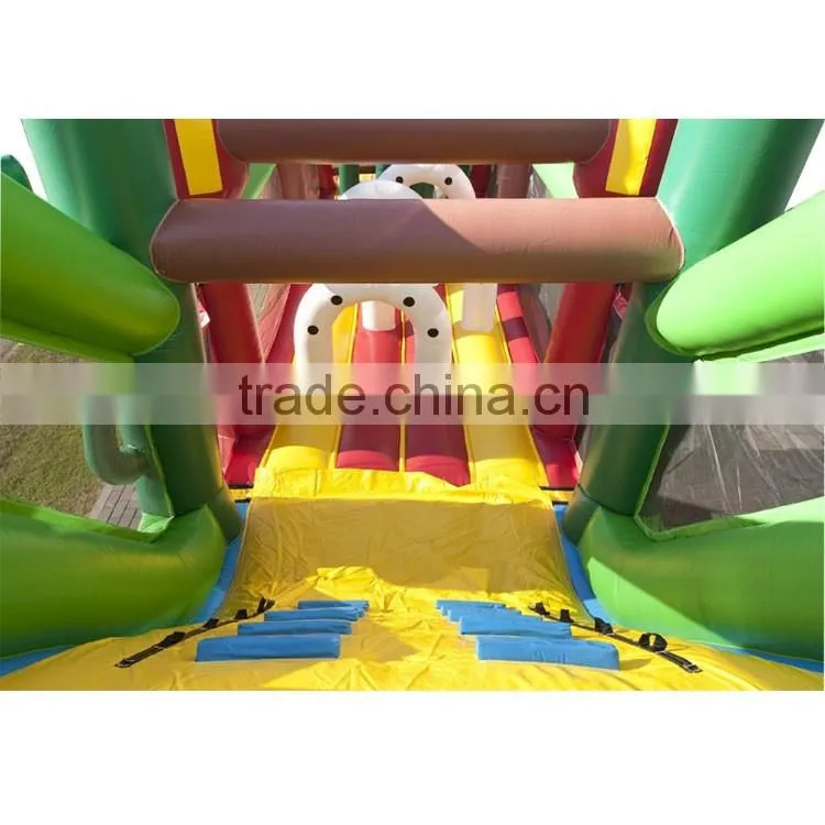 interesting cow boy bouncy house slide obstacle course, kid and adult inflatable obstacle course for sale