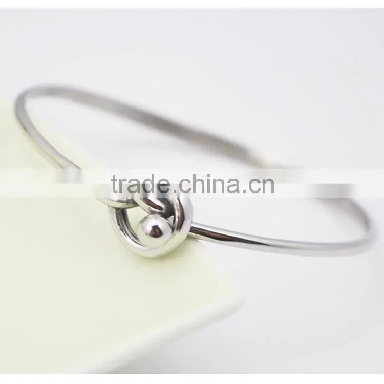 Wave Shaped Women Stainless Steel Sandblasted Bangle Bracelet