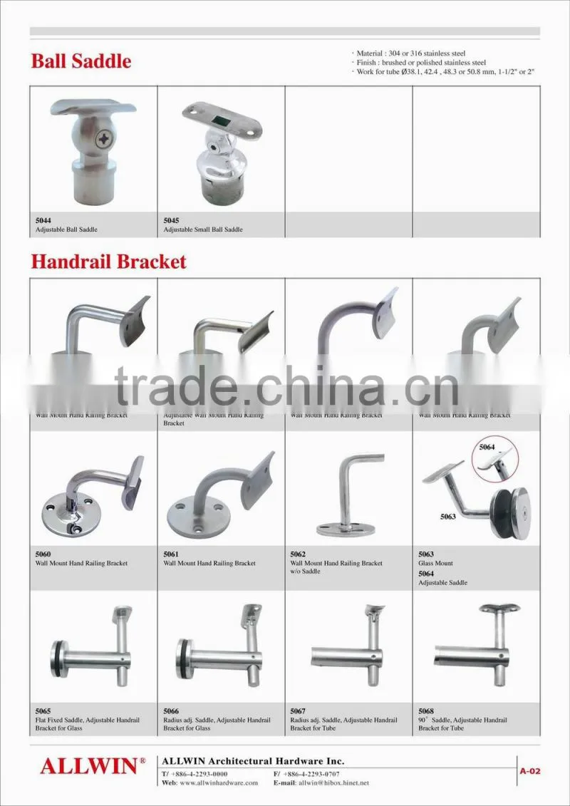 Stainless Steel Wall Mount Handrail Bracket