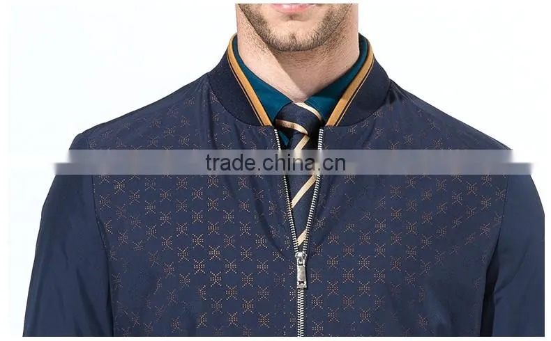 Navy Blue Casual Polyester Jacket Regular Fit Full Sleeves Jacket