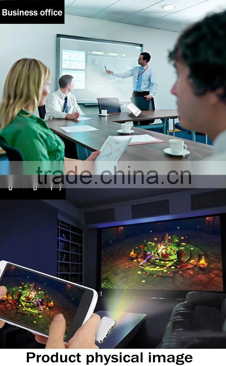 Professional mini Smart Phone DLP Projector Built in 5000mAh Li-ion Battery Can be use as Power Bank for iPhone6 Mini projector