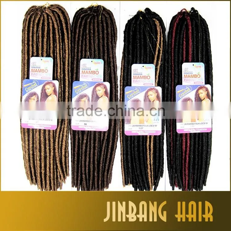 1PC Premium Quality Havana Mambo Twist Faux locs Hair Twist Braid 18" Dreadlock Synthetic Hair Extension