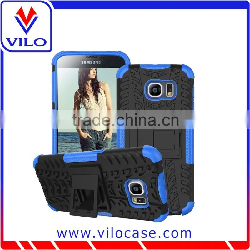 New arriving dual layer hybrid case with kickstand for Samsung Galaxy S6