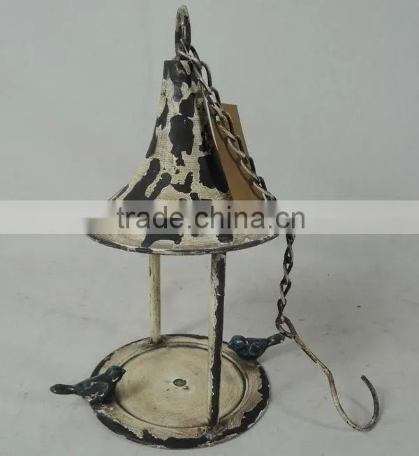 Shabby chic white vintage metal bird feeder wholesale
