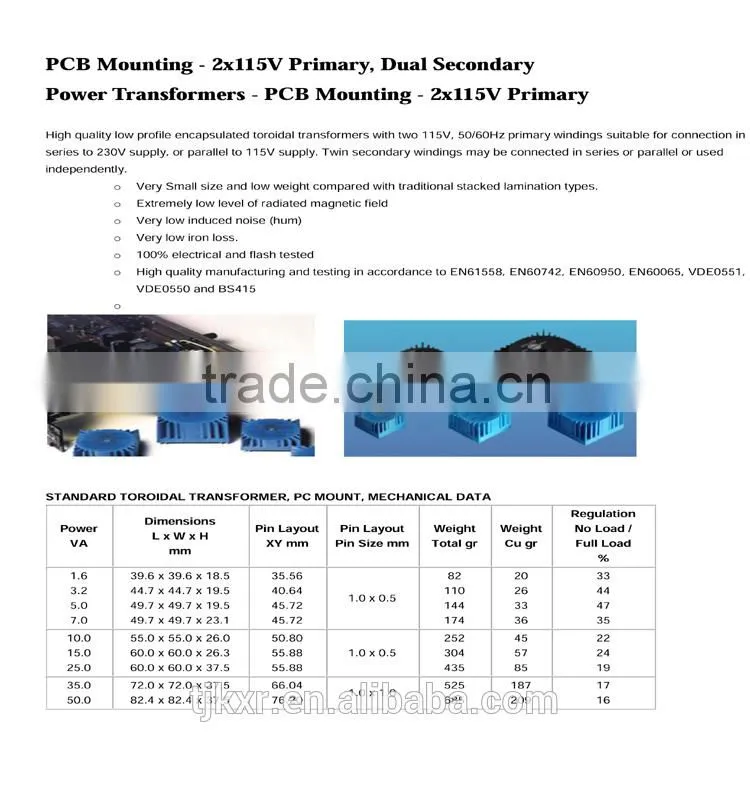 CE ROHS approved transformer 5VA 230V 24V, toroidal transformr 5VA 230V 24V, mini toroidal transformer 5VA