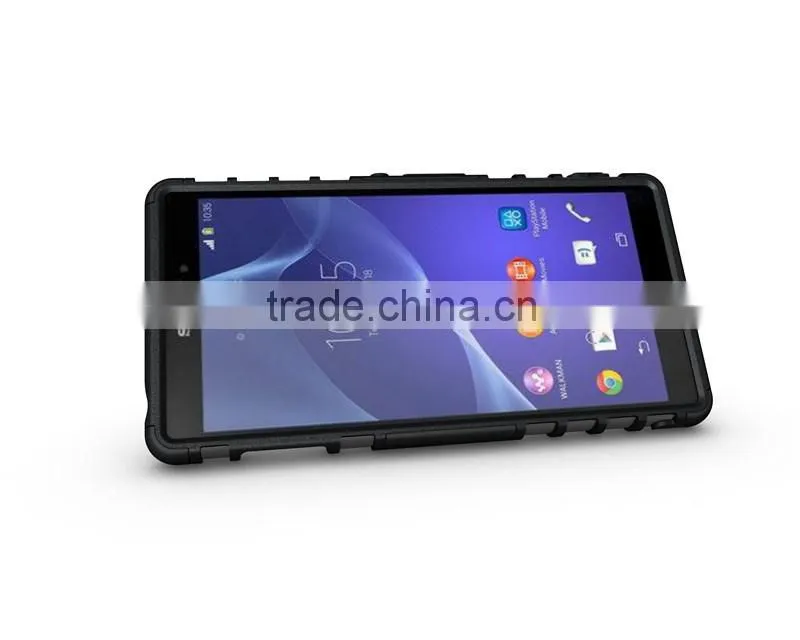 Dual Layer Tough Rugged Kickstand Hybrid Heavy Duty Armor Shockproof Case For Sony Z3