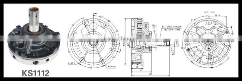 KS1112backho forklift pump low pressure transmission oil charging charge pump