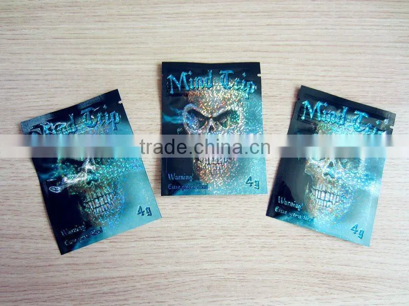 shiny aluminium foil zipper bag Mind Trip with Hologram