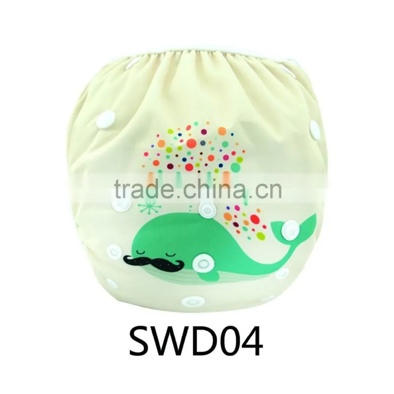 2016 Alva Newest Amazing Swimming Diapers Position prinrted reusable and Washable Cloth Baby Swim Diapers made in China