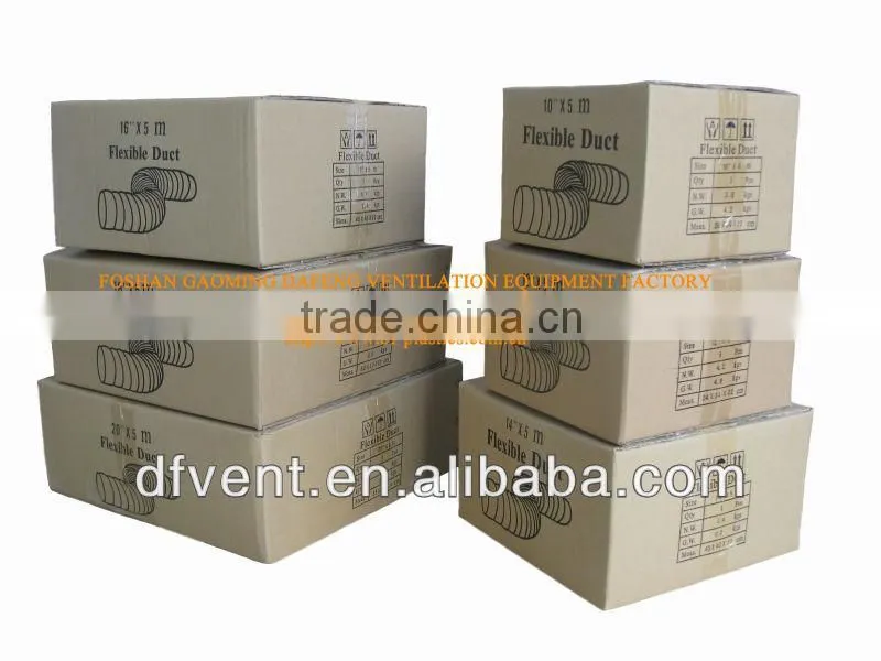 pvc coated flexible air suction duct 165mm x 5m