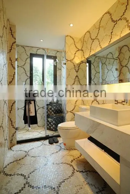 Mixed design mother of pearl shell mosaic wall tile wall panel