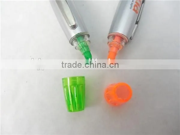 High quality 2 in 1 Highlighter Pen Plastic Ballpoint Pen