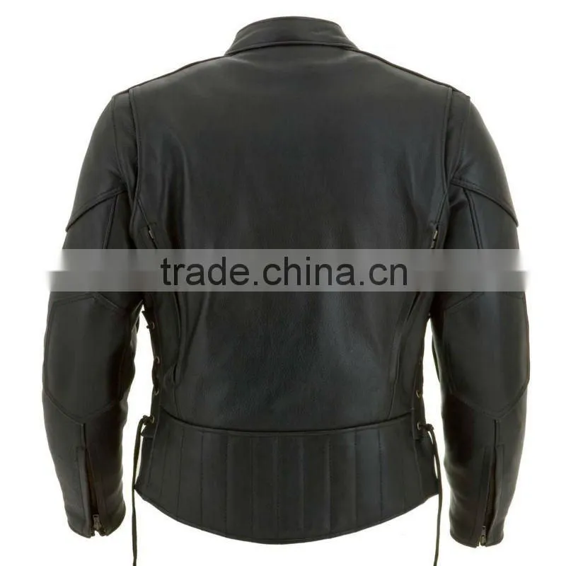 Vented Leather Touring Style Classic Motorcycle Jacket