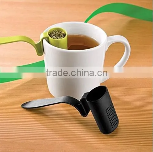 Spoon Shape Plastic Tea Infuser Strainer Herbal Spices Leaf Teaspoon Filter