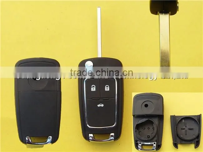 Flip key shell for Chevrolet Cruze remote key case fob 3 buttons