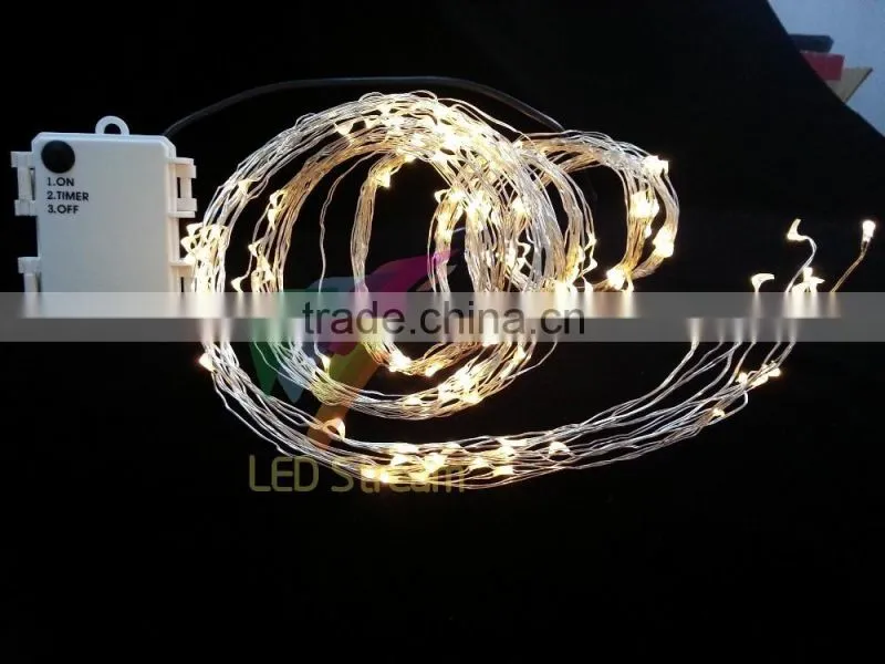 High quality 224 LEDs rattan decoration string lights 3AA battery Outdoor Waterproof Silver Wire Timer String Fairy Light