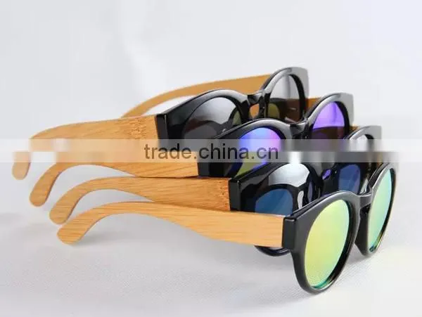2015 High quality FDA natural bamboo acetate sunglasses