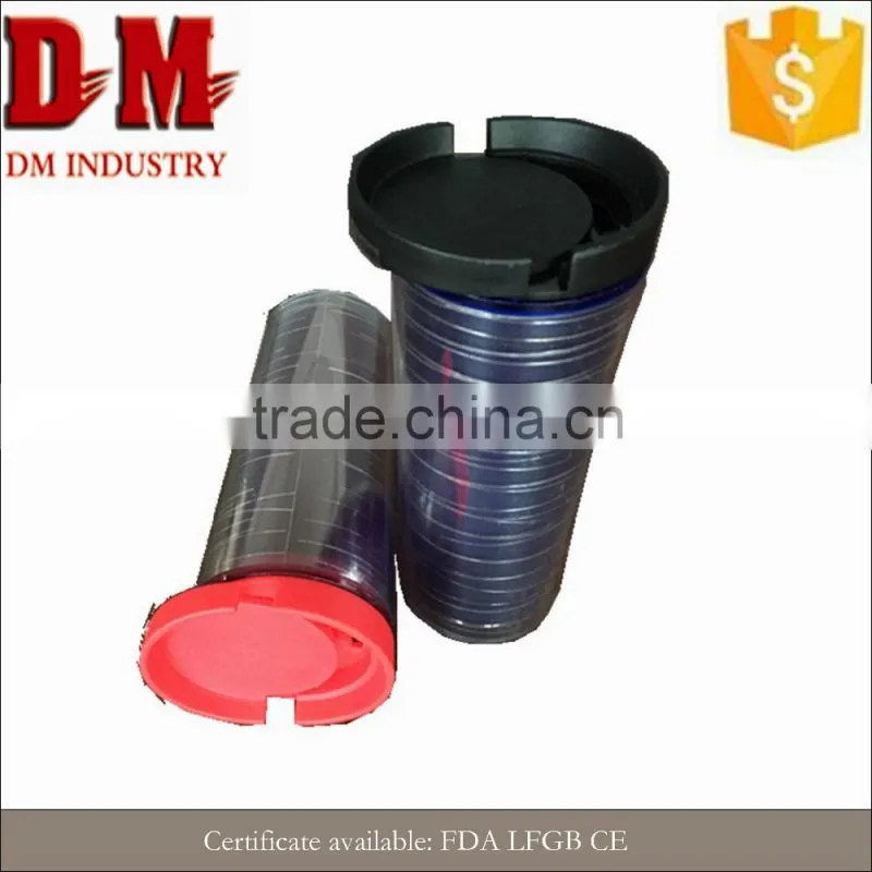 Popular china 450ml double wall plastic coffee cup with lid