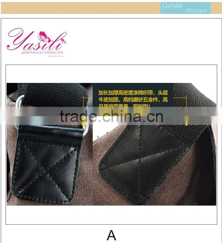 casual canvas messenger bag with leather trim,genuine leather canvas bag for men,canvas messenger bags china