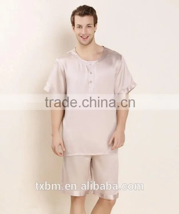 2016 the new 100% silk men pajama nightwear