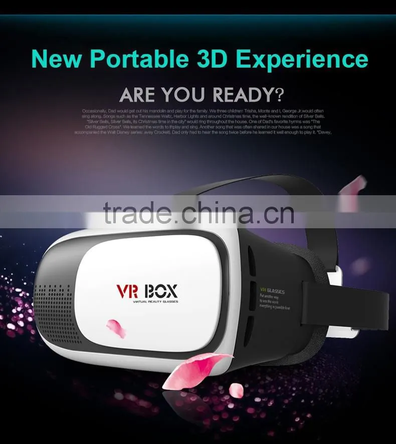 Head Mount Plastic VR BOX 2.0 Version Virtual Reality Glasses Cardboard for 3.5" - 6.0" Smart Phone and + Remoter gamepad