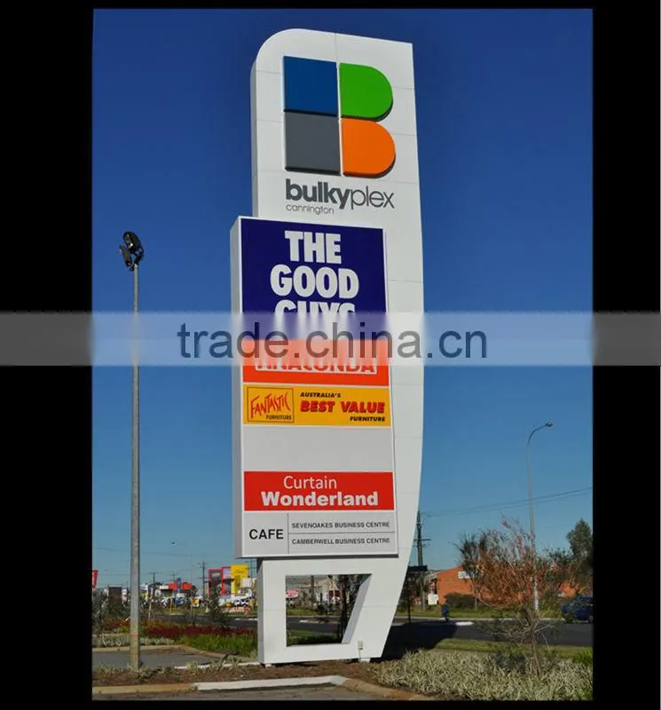 large colorful standing pylon signboard