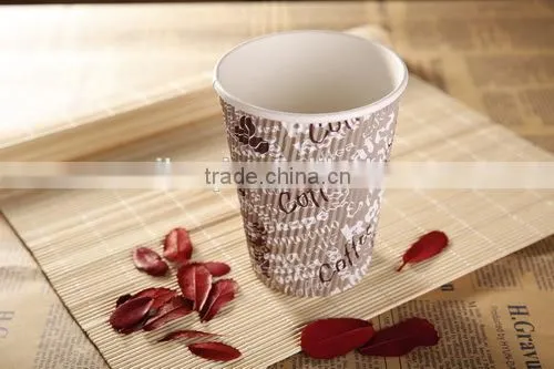 Printed double PE coated cold paper cup for soda/coke/juice drink and lid cover