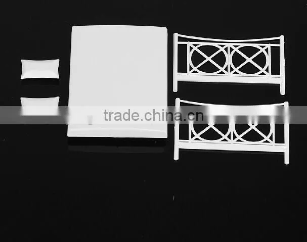Building model materials, model bedroom furniture, architectural plastic model bed for scale 1/20