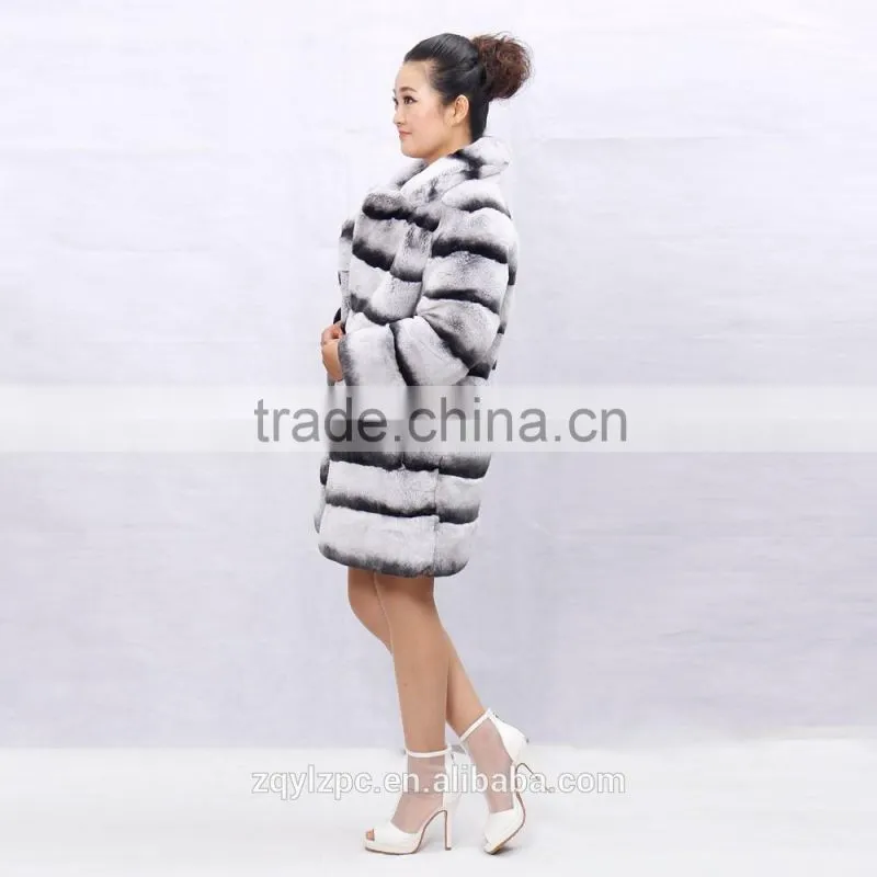 Wholesale cheap price Chinchilla Rex Rabbit Fur Jacket