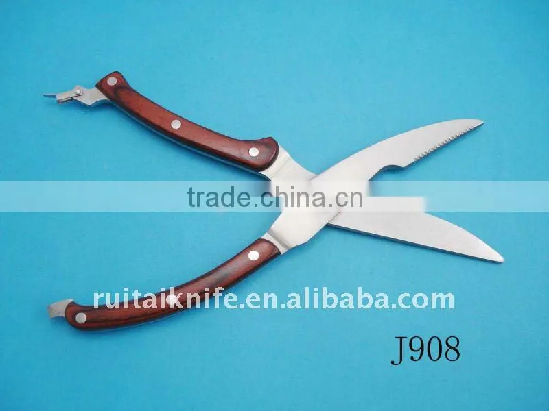High quality kitchen scissors with color wooden handle